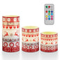 3Pack Christmas Flameless LED Candles Deer Flickering Candles