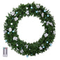 60in Pre-lit Christmas Wreath, Lighted Artificial Xmas Wreath