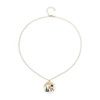New Christmas-style Santa Claus Holiday-themed Necklace